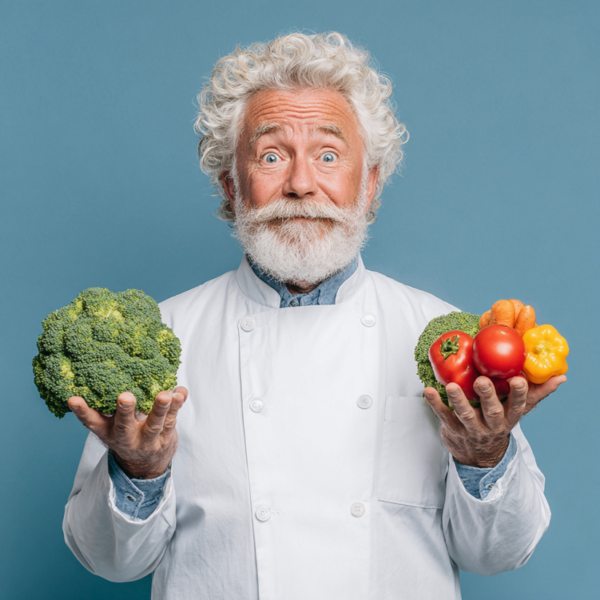 Активна літня жінка готує здорову їжу на кухні